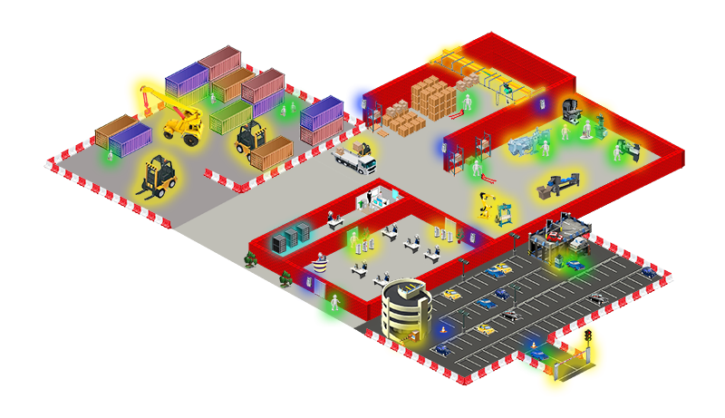 Factory simulation - safety cloud 